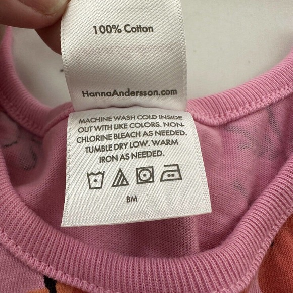 Hanna Andersson Girls Fit and Flare Dress Size 140 10 Pink Orange Floral Cotton - Picture 5 of 8